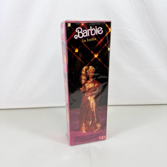 SEALED 1993 Barbie in India LEO/Mattel Toys #9910 Yellow Saree Blonde - Picture 3 of 6